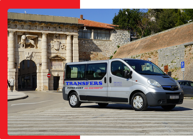Petro Transfers group van at Zadar Land Gate